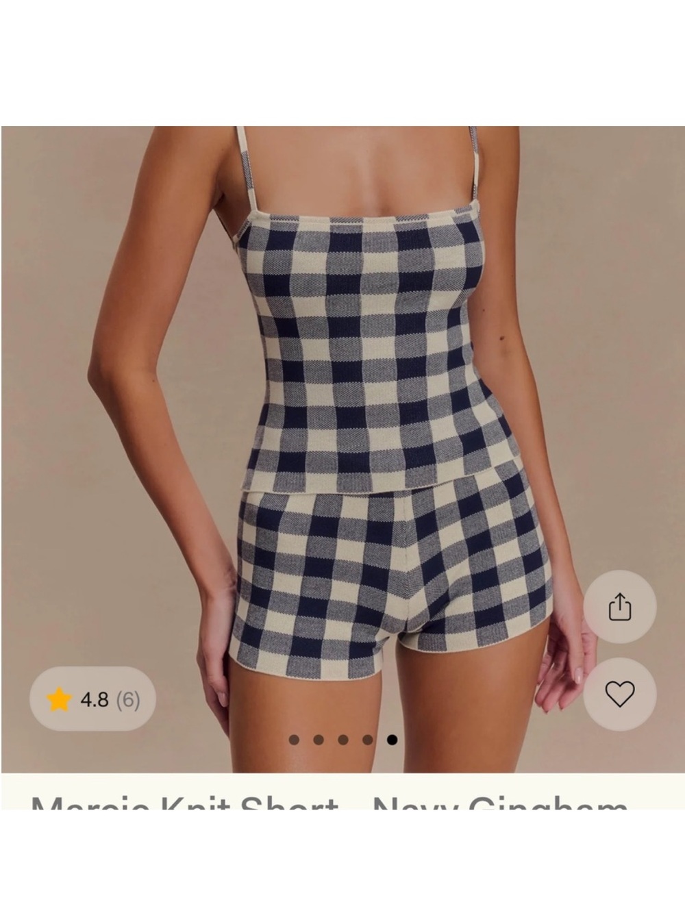 Meshki Marcie knit Shorts navy gingham medium